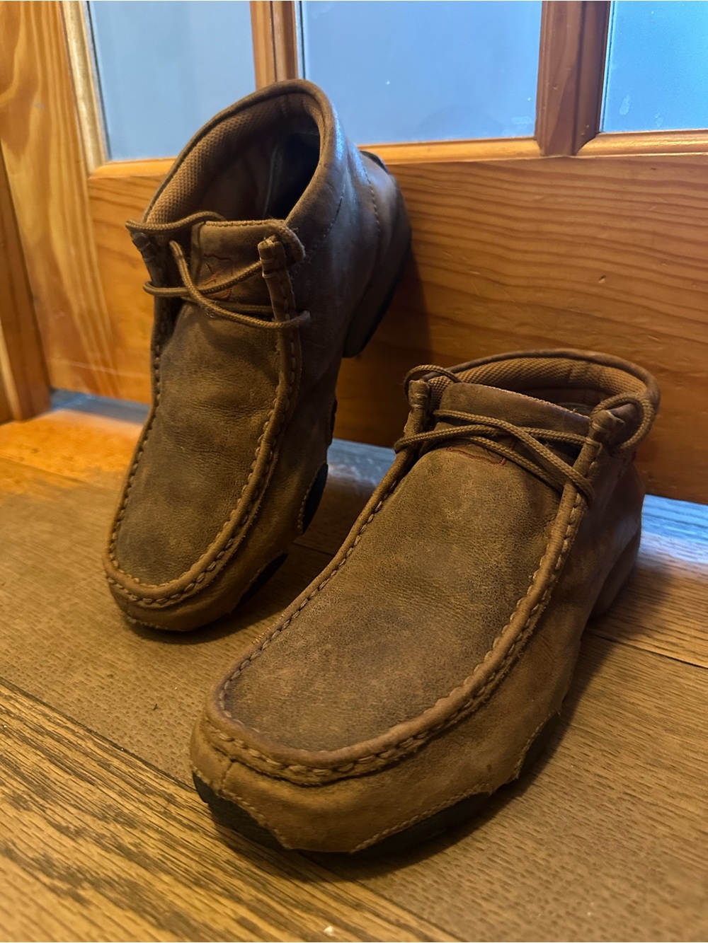 TWISTED X Women's Brown ORIGINAL Chukka Driving BOOTS Suede Moc Shoe 6.5 WDM0001
